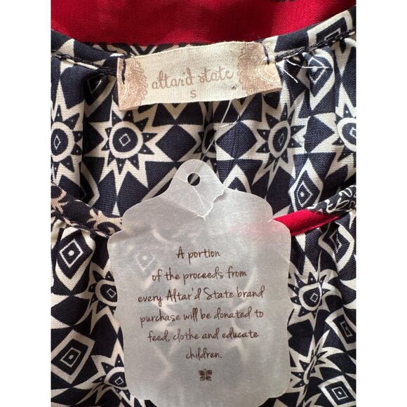 Boho Chic Altard State Black & White Geometric Print Cold Shoulder Dress With Re - Picture 4 of 4